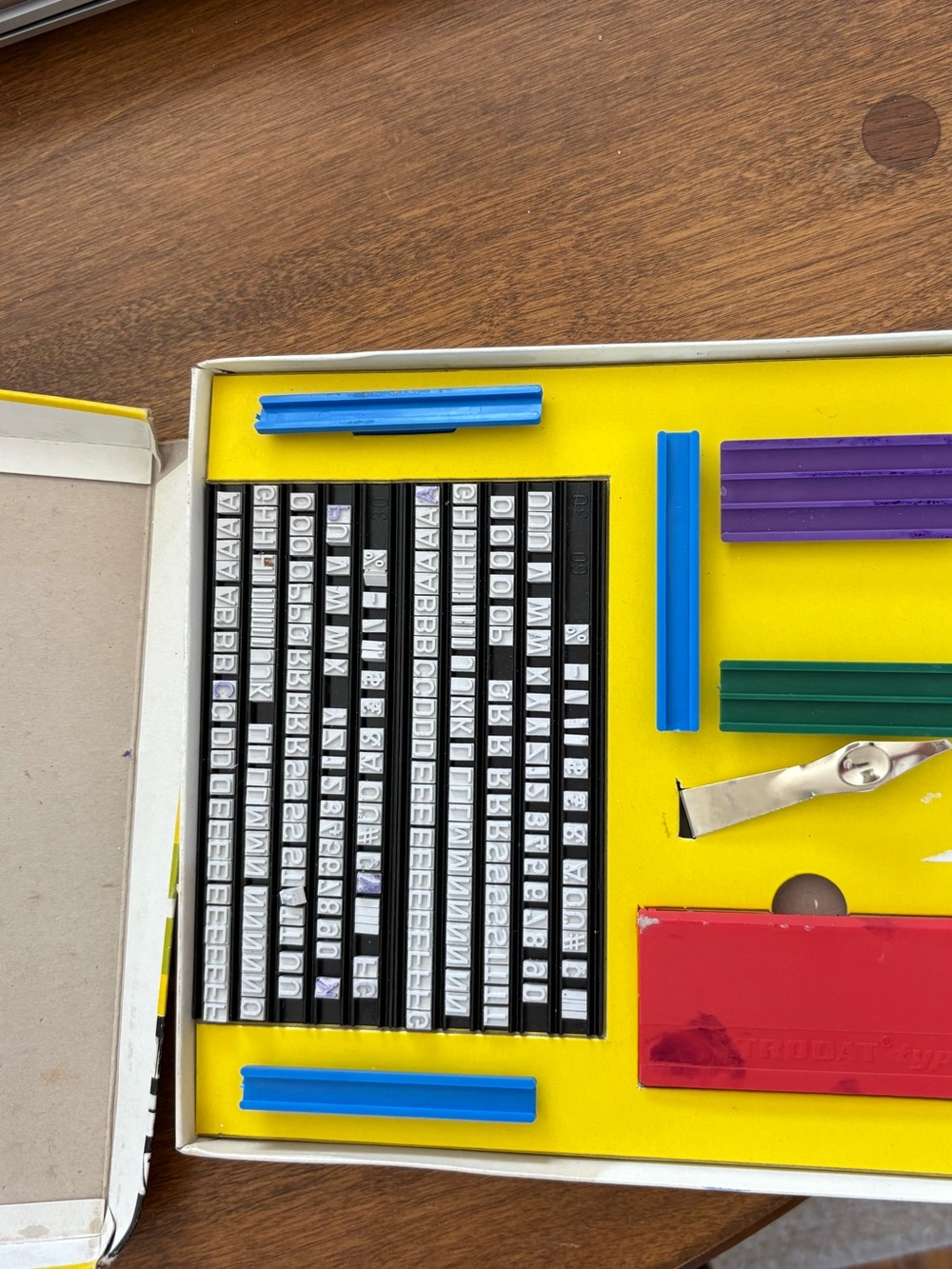 Vintage Trodat Typo 6060 DIY rubber stamp set.